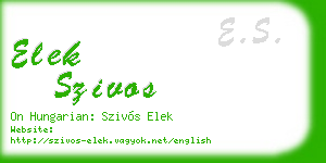 elek szivos business card